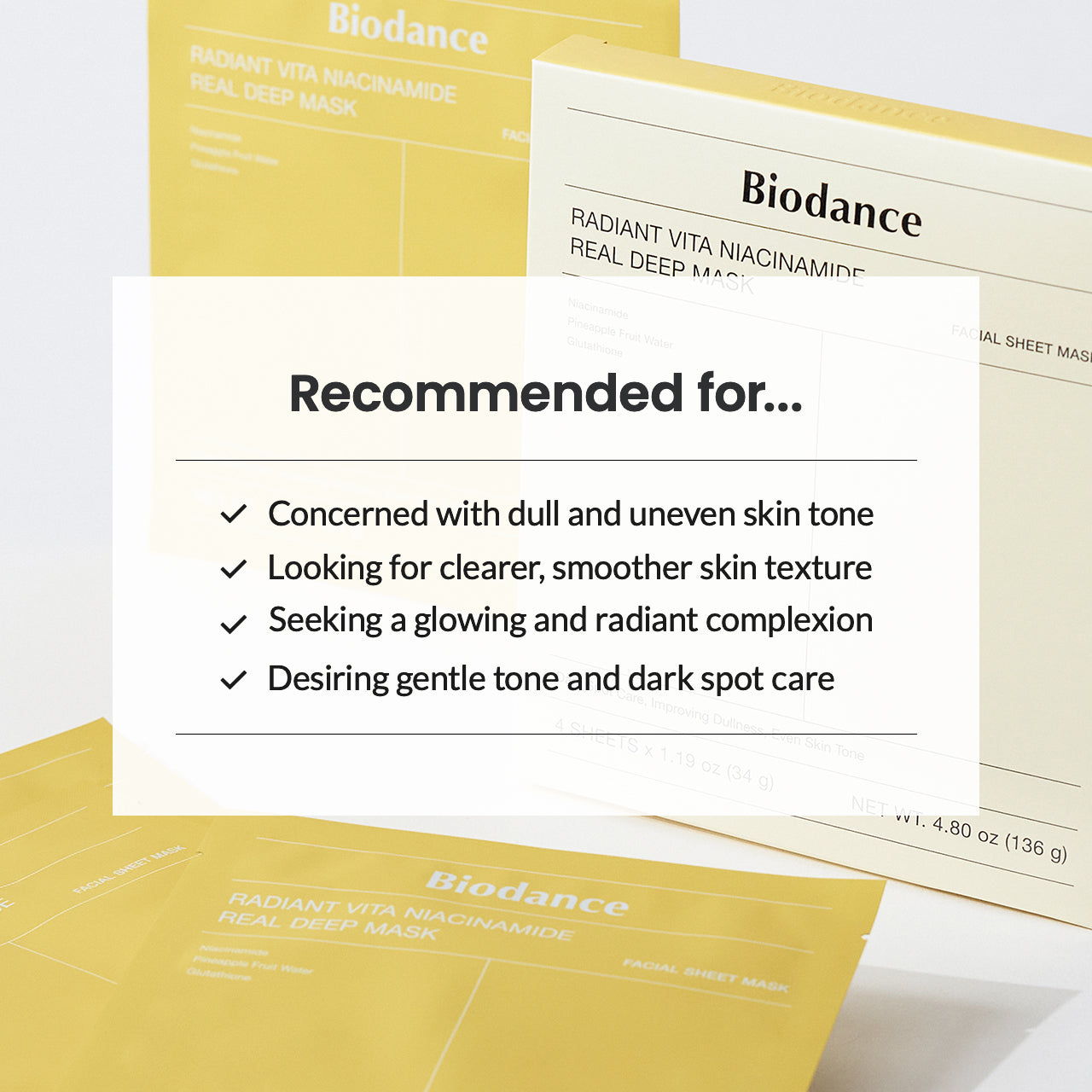 Biodance - Radiant Vita Niacinamide Real Deep Mask (BUY 3 GET 4)