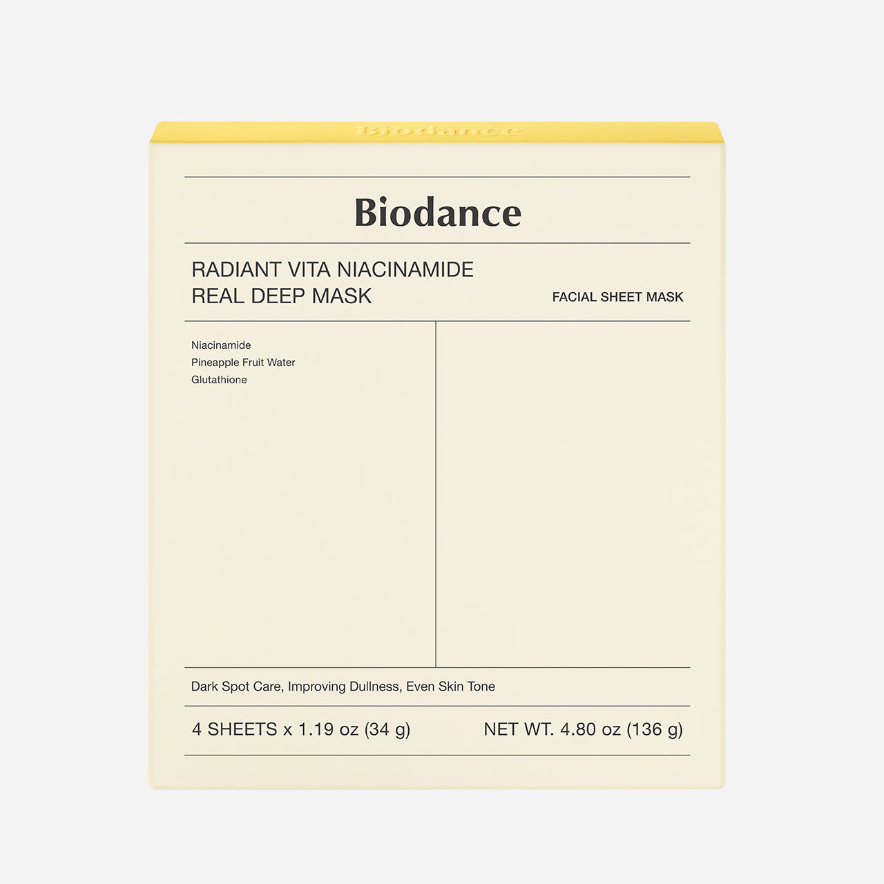 Biodance - Radiant Vita Niacinamide Real Deep Mask (BUY 3 GET 4)