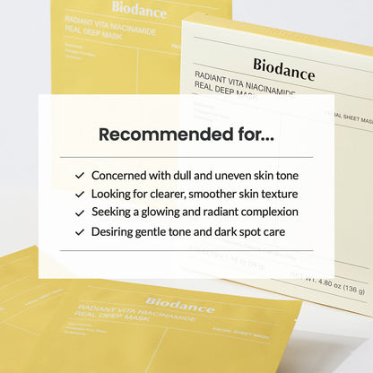Biodance - Radiant Vita Niacinamide Real Deep Mask (BUY 3 GET 4)